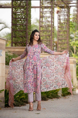 HOUSE OF COMMON Floral Print Kurta, Trouser/Pant & Dupatta Set