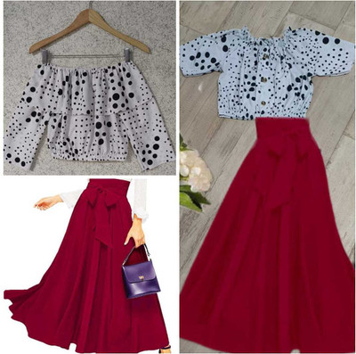 DHYEY CREATION Women Ethnic Top Skirt Set