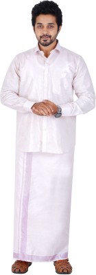 Prakasam Cotton Men Shirt Dhoti Set