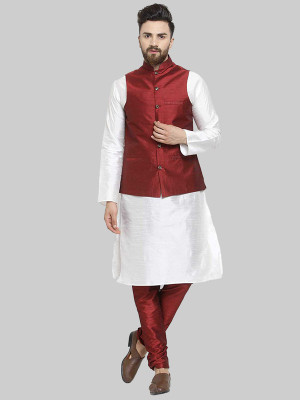 Royal Kurta Men Kurta Churidar Ethnic Jacket Set