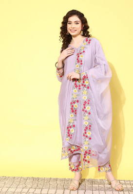 kvsfab Women Kurta Palazzo Dupatta Set