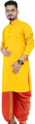 SONBAI Men Kurta Dhoti Set