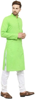 Vibhuti Men Solid Straight Kurta(Light Green)