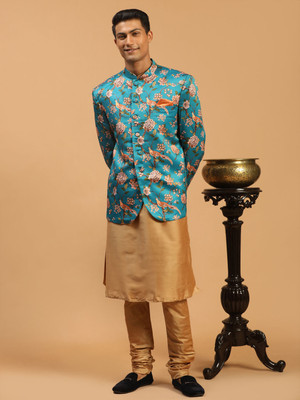 VASTRAMAY Men Kurta Pyjama Ethnic Jacket Set
