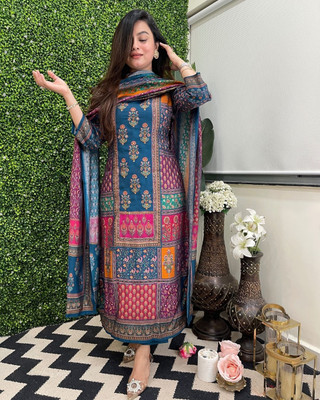 Tasrika Printed Kurta, Trouser/Pant & Dupatta Set