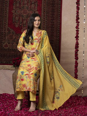 Aaghnya Fashion Women Kurta Pant Dupatta Set