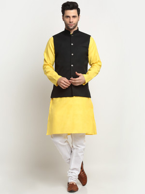 kraft india Men Kurta Churidar Ethnic Jacket Set