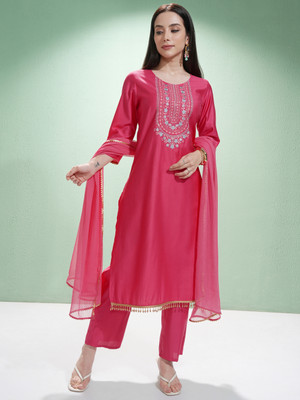Vishudh Women Kurta Pant Attached Dupatta Set