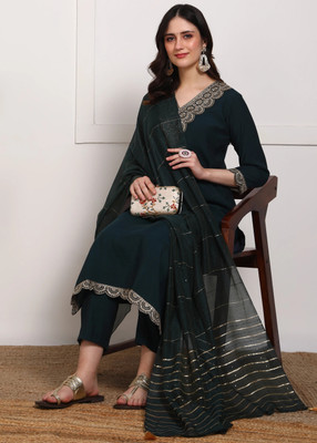 DSK STUDIO Women Kurta Pant Dupatta Set