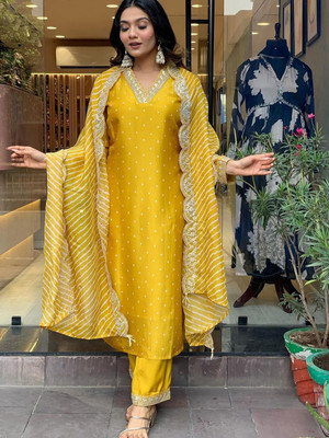 Royal Export Embroidered Kurta, Trouser/Pant & Dupatta Set