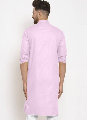 COCHICO ENTERPRISE Men Solid Straight Kurta(Pink)