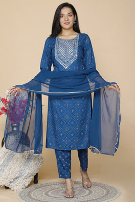 GVS SHOPPE Self Design Kurta, Palazzo & Dupatta Set