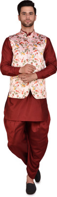 PRINTCULTR Men Kurta Dhoti Ethnic Jacket Set