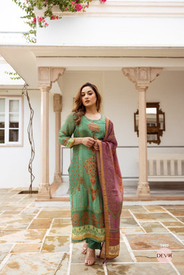 Tasrika Printed Kurta, Trouser/Pant & Dupatta Set