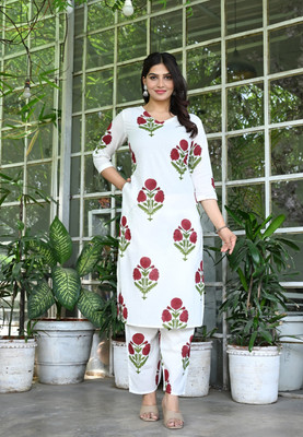 KRAFTALES Women Kurti Pant Set