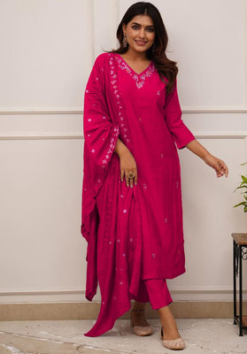 FOXDX Women Kurti Pant Dupatta Set