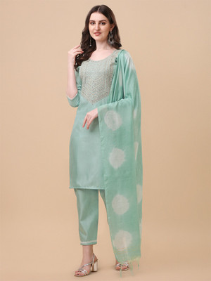DERIFA Women Kurta Pant Dupatta Set