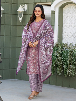 TextileCloth Printed Kurta, Trouser/Pant & Dupatta Set