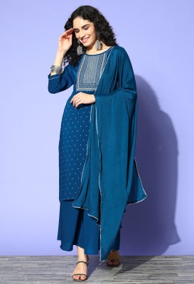 Sangria Women Kurta Palazzo Dupatta Set