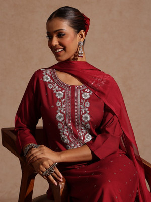 Janasya Women Kurti Pant Dupatta Set