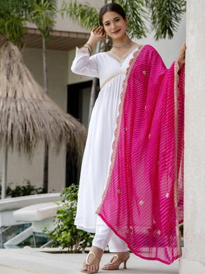 SDK Fashion Embroidered Kurta, Trouser/Pant & Dupatta Set