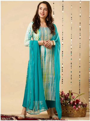 AF ASHA FABRICS Women Kurti Pant Dupatta Set