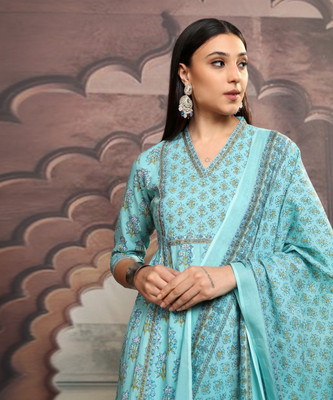 Vishudh Women Kurta Pant Attached Dupatta Set