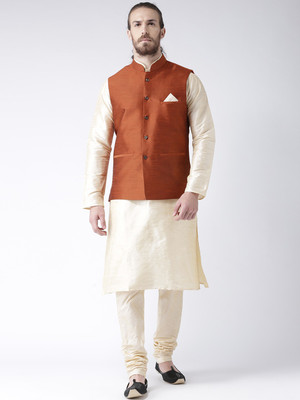 DEYANN Men Kurta Pyjama Ethnic Jacket Set