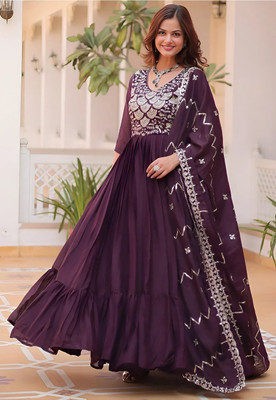 The Style Sanctuary Anarkali Gown(Purple)