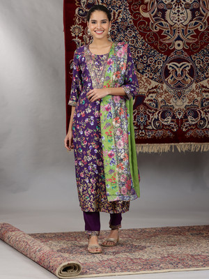 Aurelia Women Kurta Pant Attached Dupatta Set