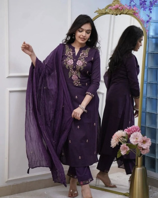 PILUDI Women Kurti Pant Dupatta Set