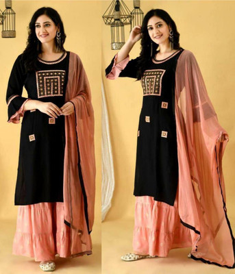 JIYAAN CREATION Women Kurta Sharara Set