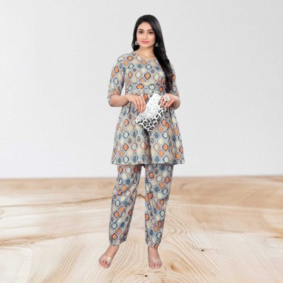 KANUDA Women Ethnic Top Pant Set