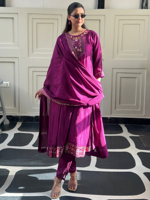 VredeVogel Embroidered Kurta, Trouser/Pant & Dupatta Set