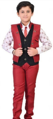 Spng Men Shirt Pant Ethnic Jacket Set