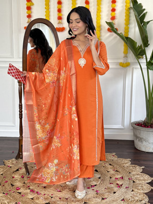 SDK Fashion Embroidered Kurta, Trouser/Pant & Dupatta Set