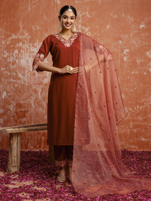 VredeVogel Embroidered Kurta, Trouser/Pant & Dupatta Set