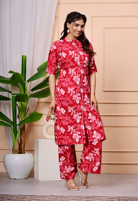 Kanak Textiles Women Ethnic Top Palazzo Set