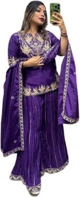 KAPANKU Women Ethnic Top Pant Dupatta Set