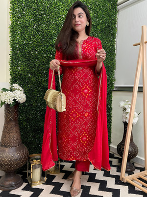 Jaipuri Collection Women Kurta Pant Dupatta Set