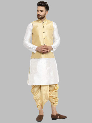 Royal Kurta Men Kurta Dhoti Ethnic Jacket Set