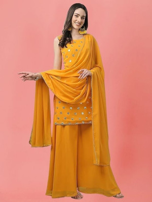 Camerfly Women Kurti Sharara Dupatta Set