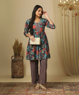Globus Women Ethnic Top Pant Set