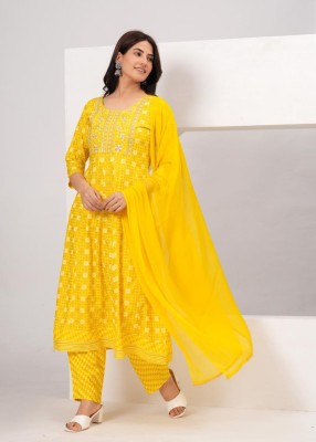 vidhya export Women Kurta Palazzo Dupatta Set