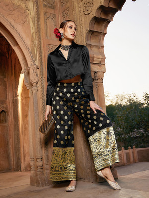 Shae by SASSAFRAS Women Ethnic Top Palazzo Set