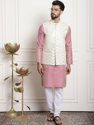 SOJANYA Men Kurta Pyjama Ethnic Jacket Set