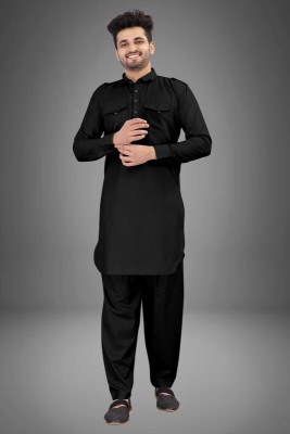 BE RARE Men Kurta Patiala Set