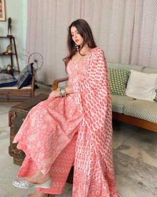 EGF Printed Kurta, Palazzo & Dupatta Set