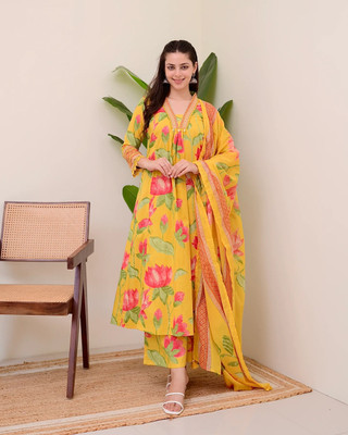 Saabhi Women Kurta Palazzo Attached Dupatta Set