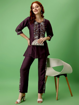 CHIRASVI Women Ethnic Top Pant Set